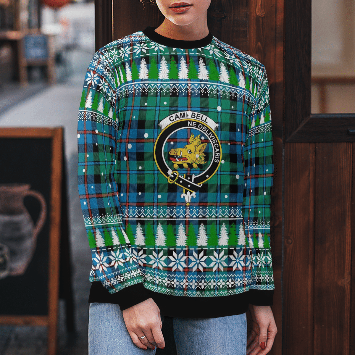 Clan Campbell of Cawdor Ancient Crest Tartan Christmas Ugly Sweater MS25 Campbell of Cawdor Ancient Crest Tartan Tartan Ugly Sweater   