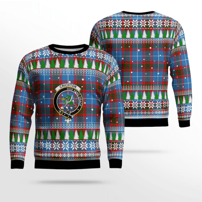 Clan Crichton District Crest Tartan Christmas Ugly Sweater