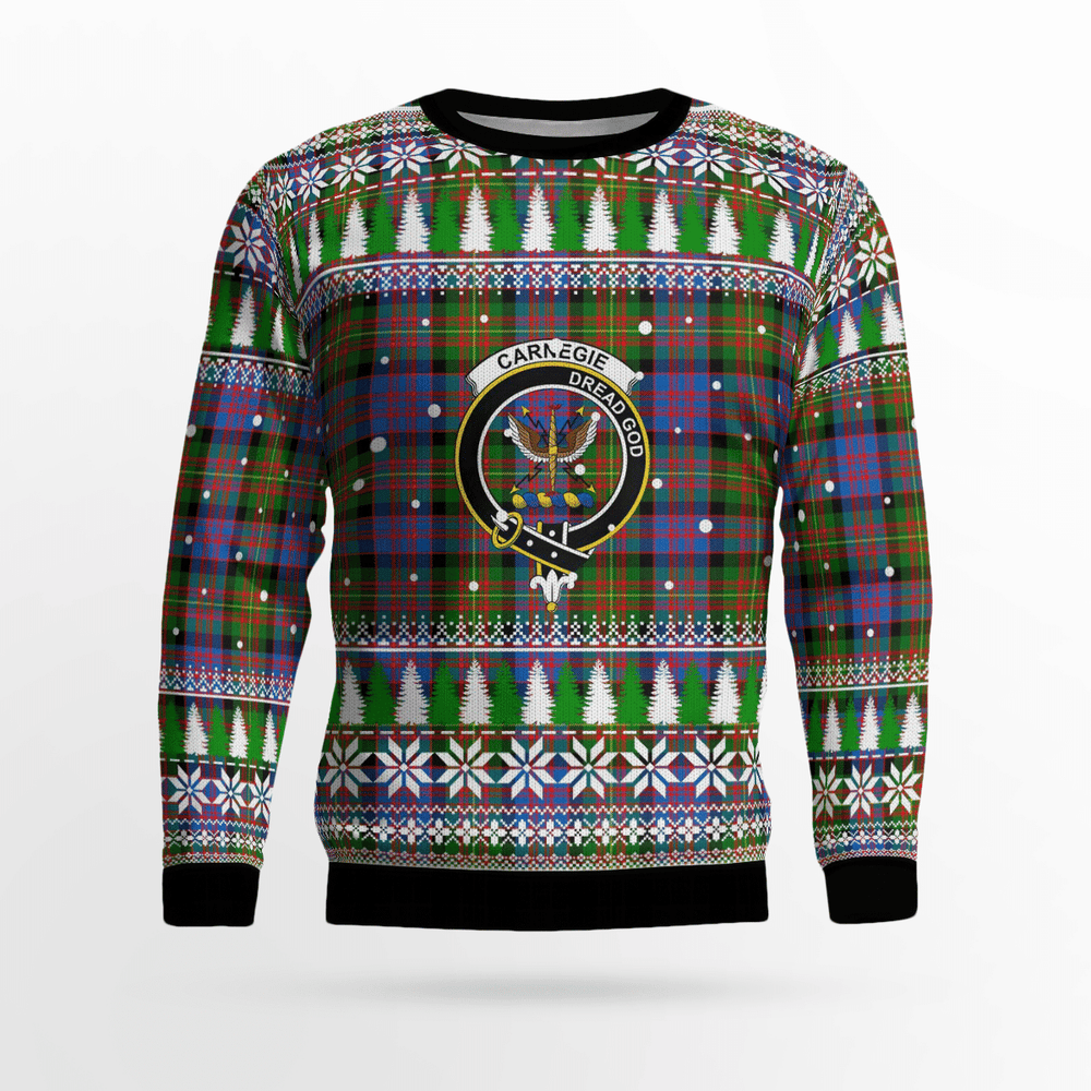 Clan Carnegie Ancient Crest Tartan Christmas Ugly Sweater AR14 Carnegie Ancient Crest Tartan Tartan Ugly Sweater   