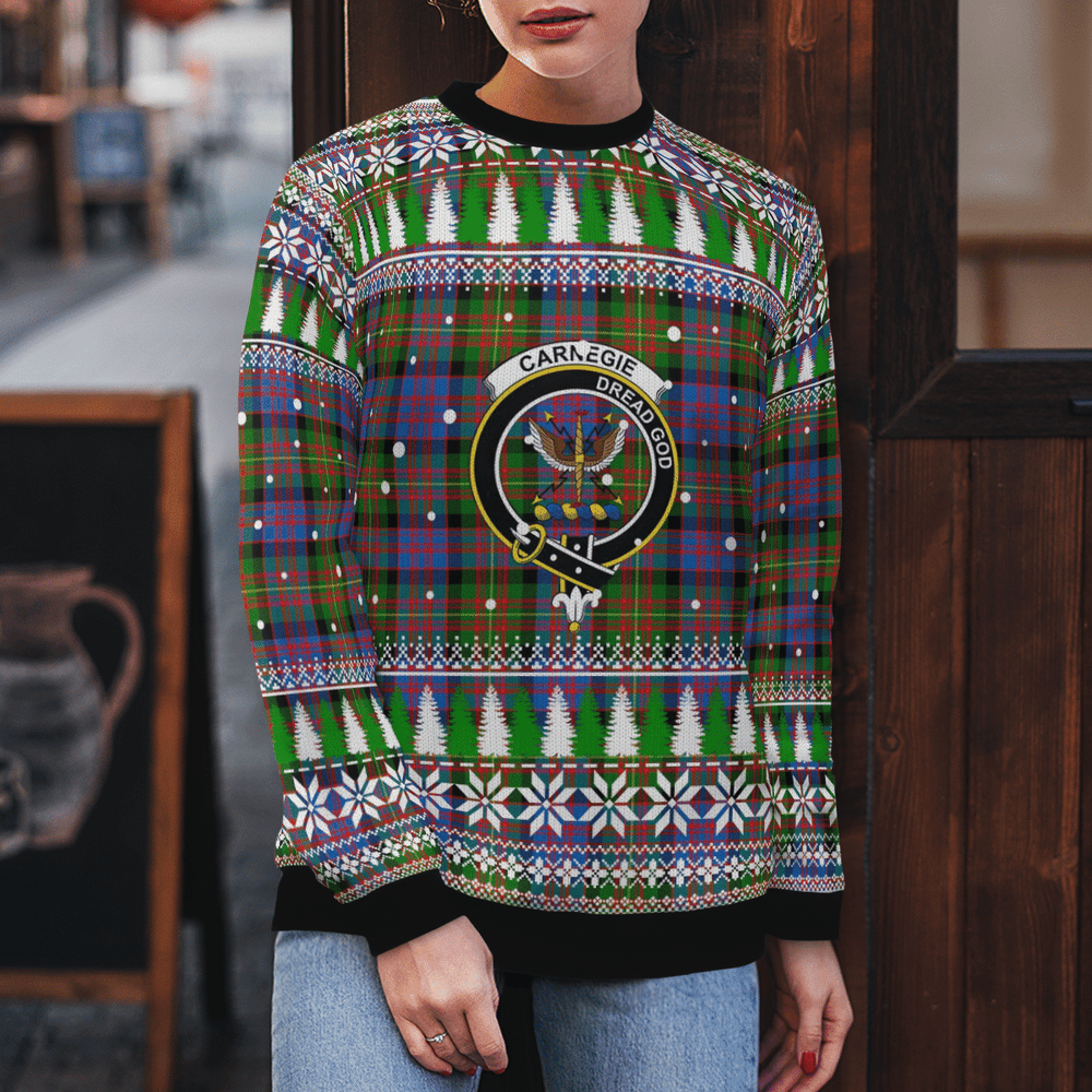 Clan Carnegie Ancient Crest Tartan Christmas Ugly Sweater AR14 Carnegie Ancient Crest Tartan Tartan Ugly Sweater   