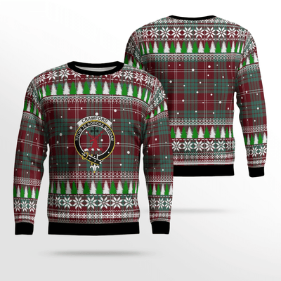 Clan Crawford Modern Crest Tartan Christmas Ugly Sweater SU46