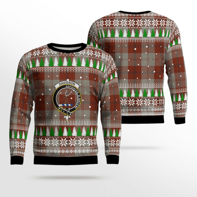 Clan Davidson Dress Dancers Crest Tartan Christmas Ugly Sweater