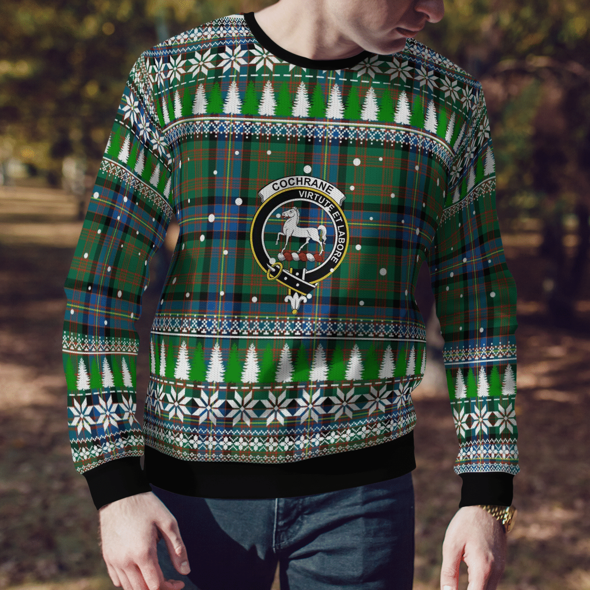 Clan Cochrane Ancient  Crest Tartan Christmas Ugly Sweater LE23 Cochrane Ancient Crest Tartan Tartan Ugly Sweater   