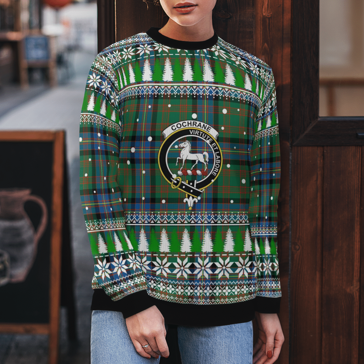 Clan Cochrane Ancient  Crest Tartan Christmas Ugly Sweater LE23 Cochrane Ancient Crest Tartan Tartan Ugly Sweater   