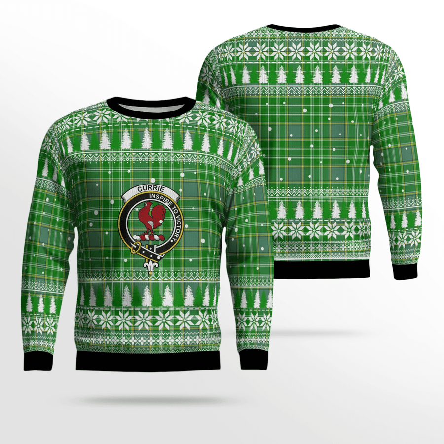 Clan Currie Crest Tartan Christmas Ugly Sweater UQ89 Currie Crest Tartan Tartan Ugly Sweater   