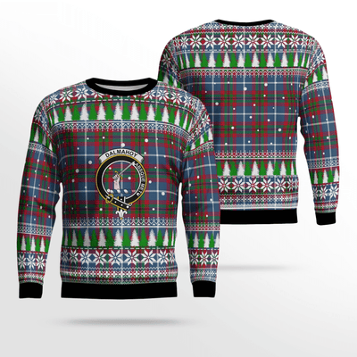 Clan Dalmahoy Crest Tartan Christmas Ugly Sweater