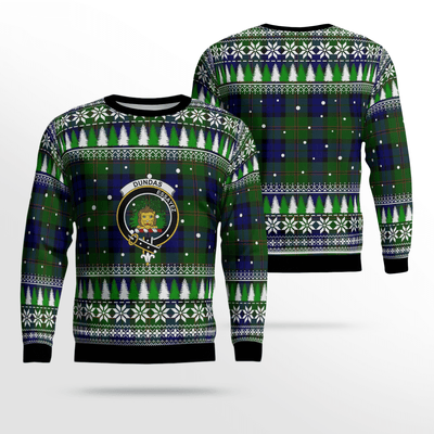 Clan Dundas Modern Crest Tartan Christmas Ugly Sweater
