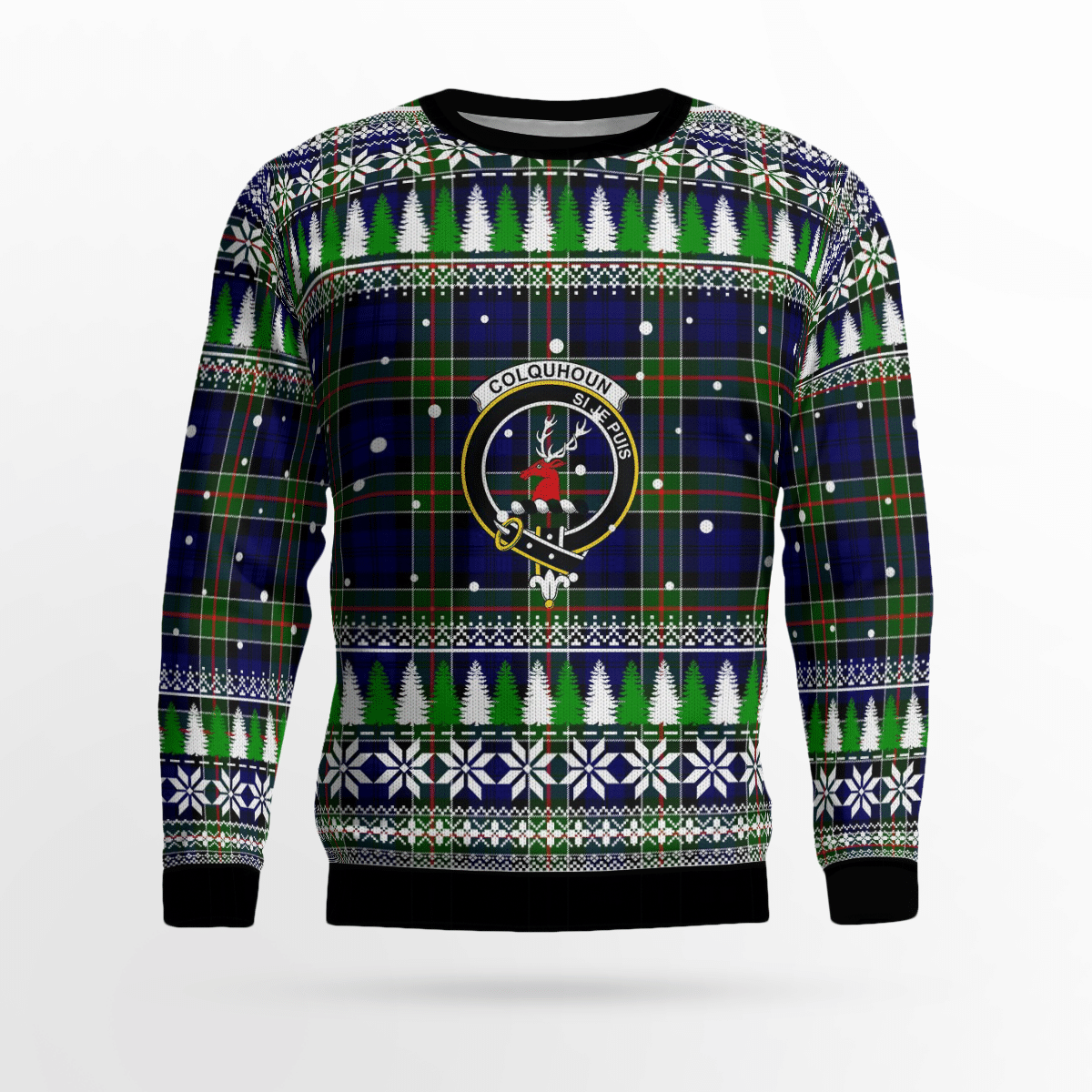 Clan Colquhoun Modern Crest Tartan Christmas Ugly Sweater QE44 Colquhoun Modern Crest Tartan Tartan Ugly Sweater   