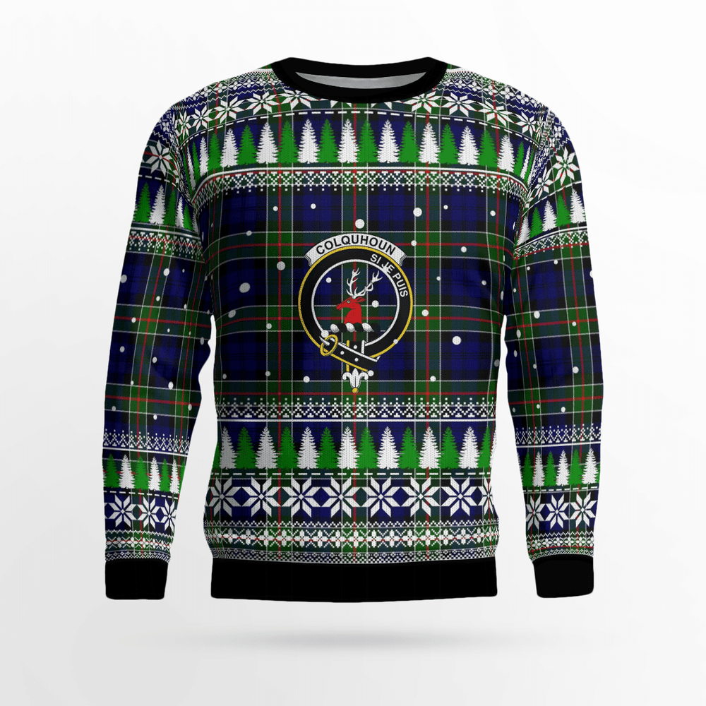 Clan Colquhoun Modern Crest Tartan Christmas Ugly Sweater QE44 Colquhoun Modern Crest Tartan Tartan Ugly Sweater   