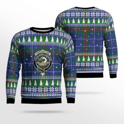Clan Edmonstone Crest Tartan Christmas Ugly Sweater