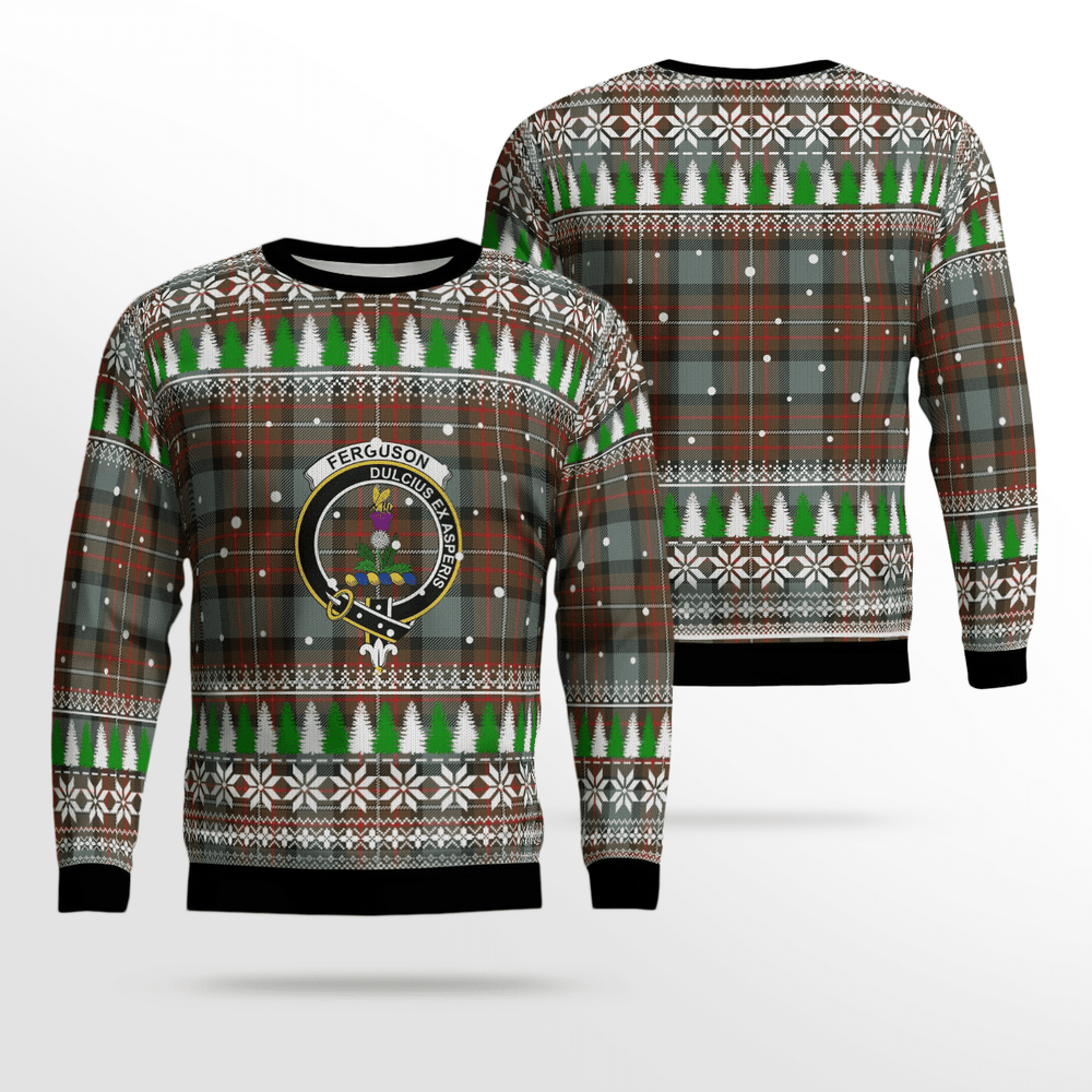 Clan Fergusson Weathered Crest Tartan Christmas Ugly Sweater DG63 Fergusson Weathered Crest Tartan Tartan Ugly Sweater   
