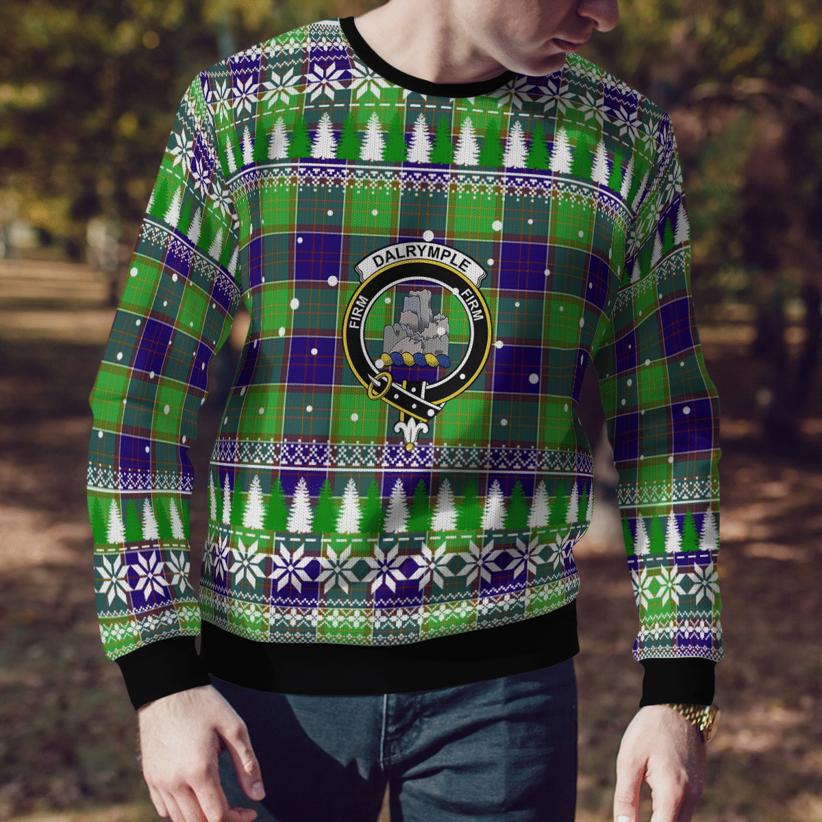 Clan Dalrymple Crest Tartan Christmas Ugly Sweater QP78 Dalrymple Crest Tartan Tartan Ugly Sweater   