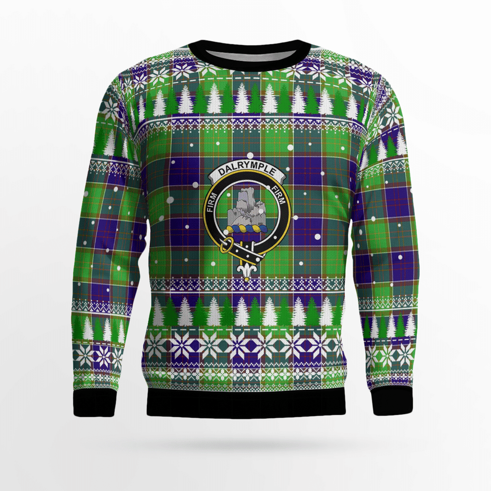 Clan Dalrymple Crest Tartan Christmas Ugly Sweater QP78 Dalrymple Crest Tartan Tartan Ugly Sweater   