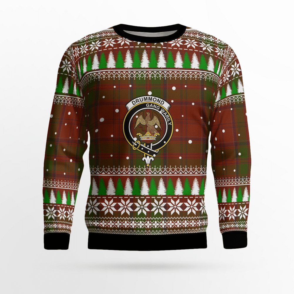 Clan Drummond Crest Tartan Christmas Ugly Sweater RK59 Drummond Crest Tartan Tartan Ugly Sweater   