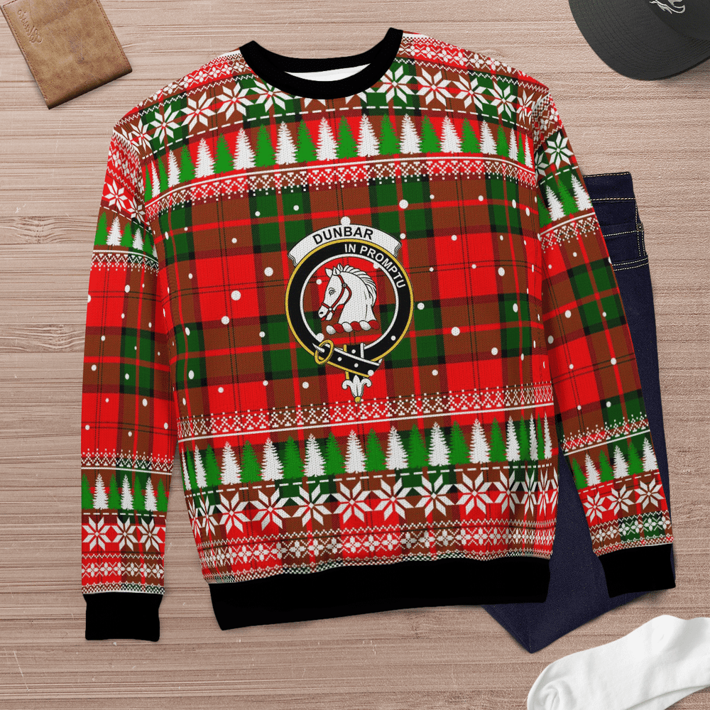Clan Dunbar Modern Crest Tartan Christmas Ugly Sweater OS76 Dunbar Modern Crest Tartan Tartan Ugly Sweater   