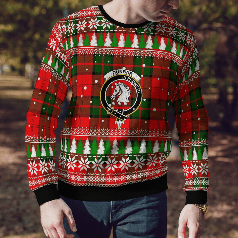 Clan Dunbar Modern Crest Tartan Christmas Ugly Sweater OS76 Dunbar Modern Crest Tartan Tartan Ugly Sweater   