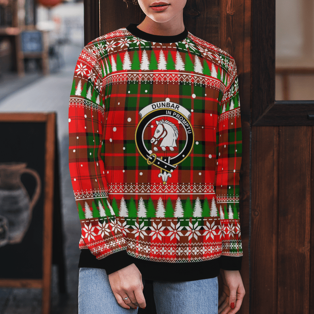 Clan Dunbar Modern Crest Tartan Christmas Ugly Sweater OS76 Dunbar Modern Crest Tartan Tartan Ugly Sweater   