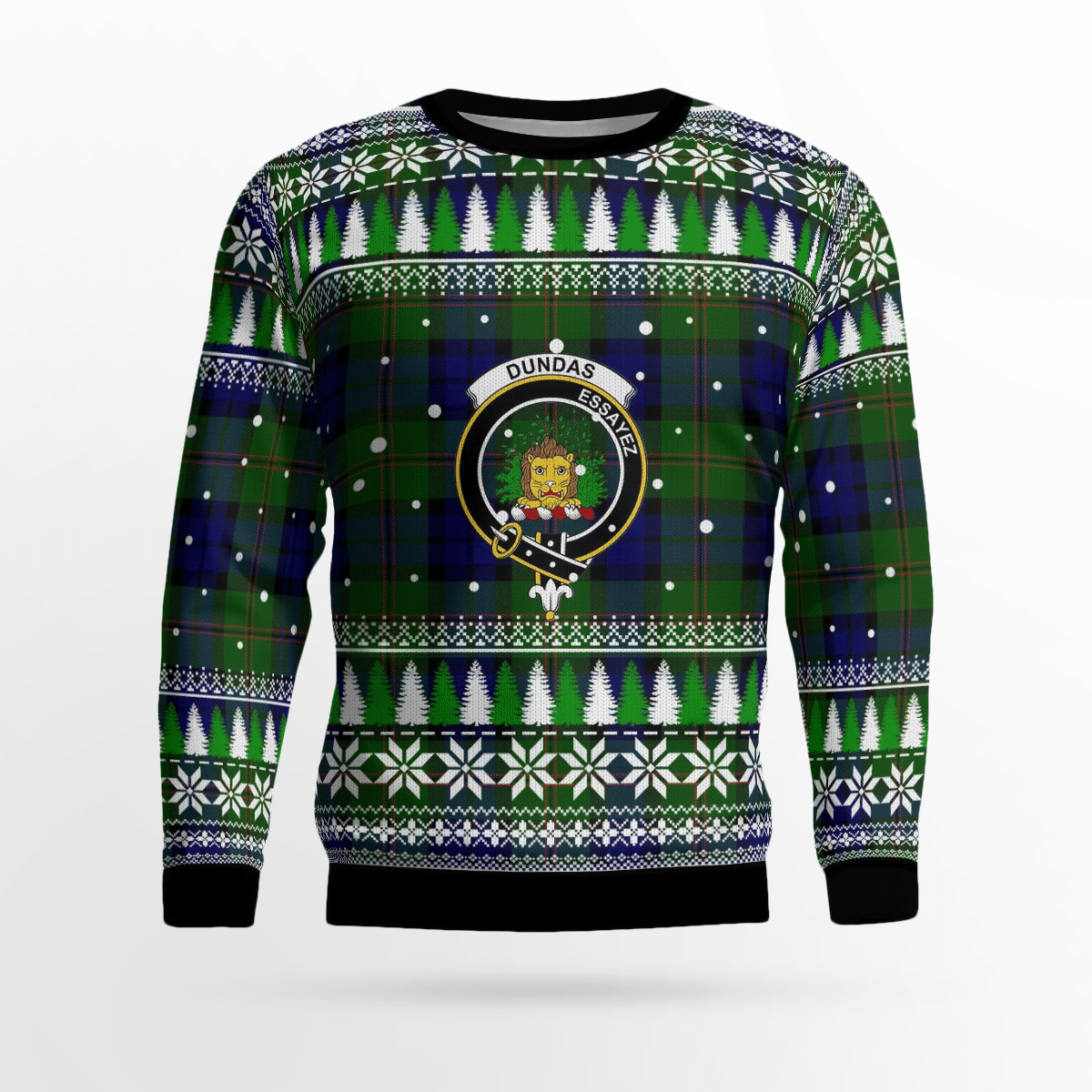 Clan Dundas Modern Crest Tartan Christmas Ugly Sweater PQ44 Dundas Modern Crest Tartan Tartan Ugly Sweater   