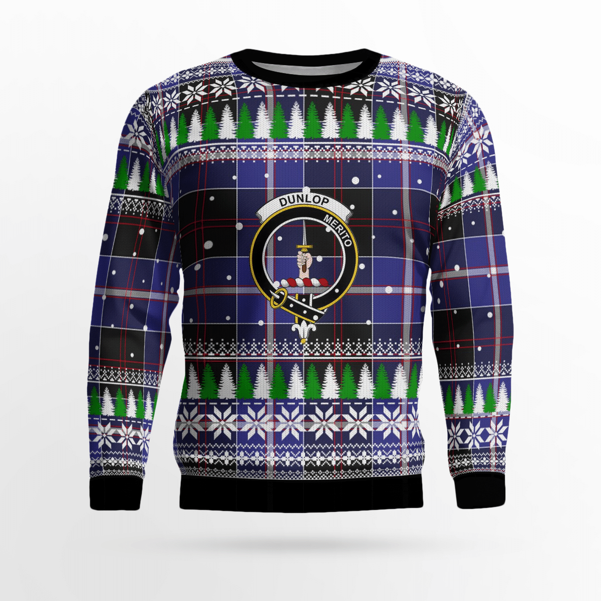 Clan Dunlop Modern Crest Tartan Christmas Ugly Sweater JA41 Dunlop Modern Crest Tartan Tartan Ugly Sweater   