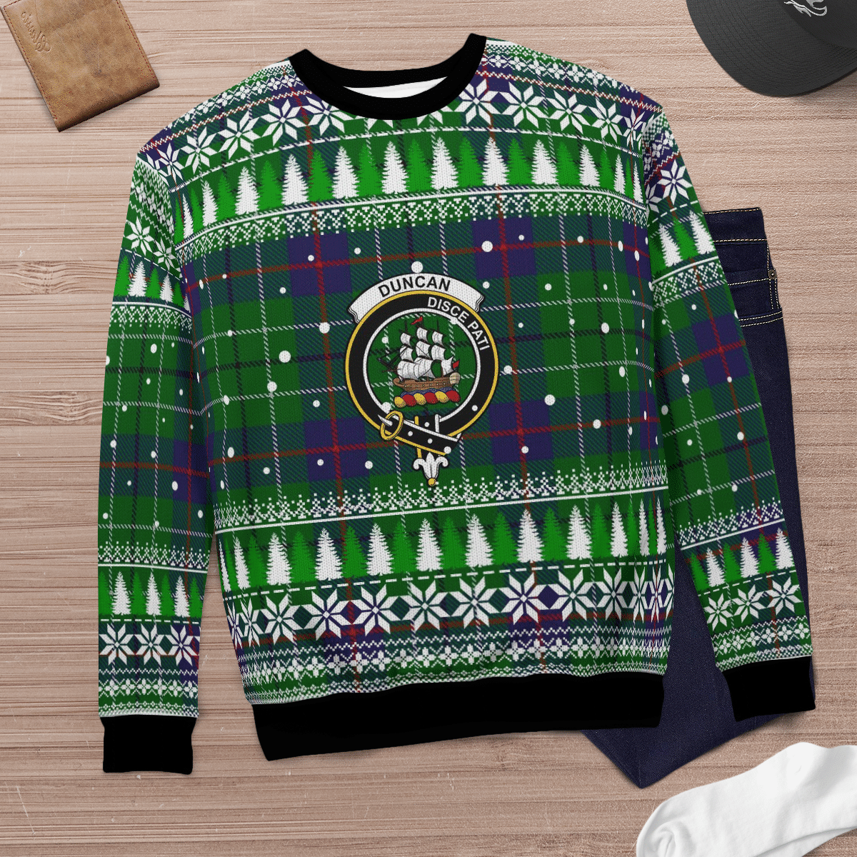 Clan Duncan Modern Crest Tartan Christmas Ugly Sweater KO90 Duncan Modern Crest Tartan Tartan Ugly Sweater   