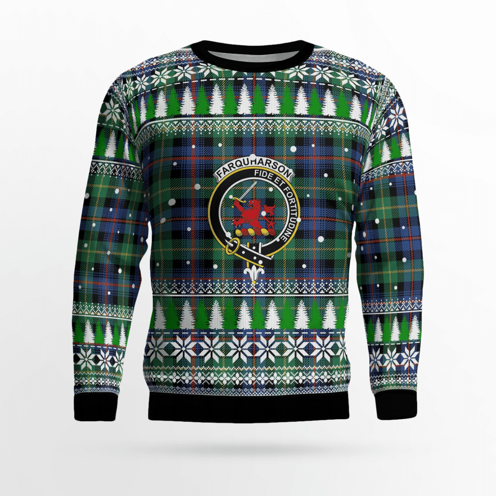 Clan Farquharson Ancient Crest Tartan Christmas Ugly Sweater ON82 Farquharson Ancient Crest Tartan Tartan Ugly Sweater   