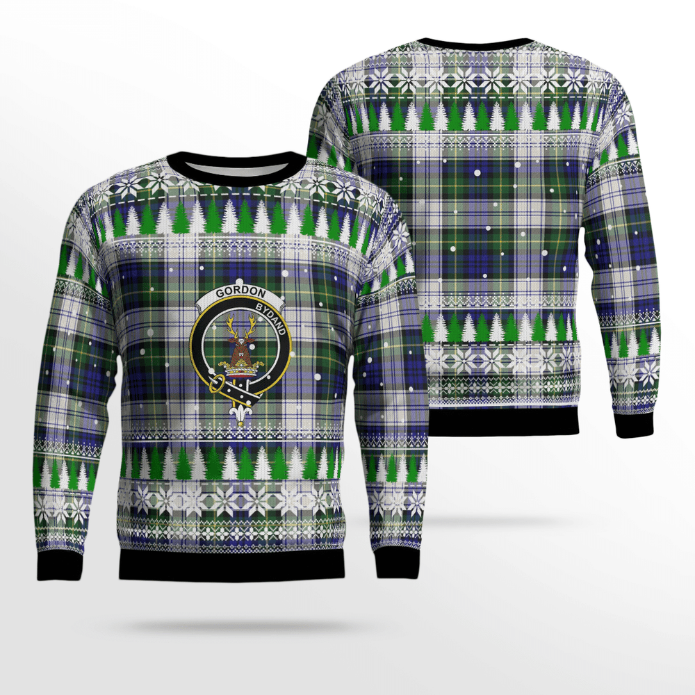 Clan Gordon Dress Modern Crest Tartan Christmas Ugly Sweater DF78 Gordon Dress Modern Crest Tartan Tartan Ugly Sweater   