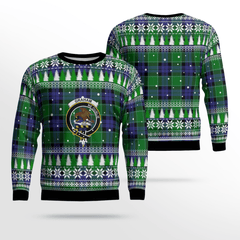 Clan Graham of Menteith Modern Crest Tartan Christmas Ugly Sweater LE63 Graham of Menteith Modern Crest Tartan Tartan Ugly Sweater   