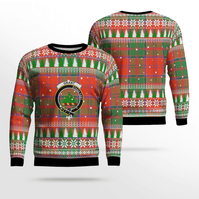 Clan Grant Ancient Crest Tartan Christmas Ugly Sweater YE77