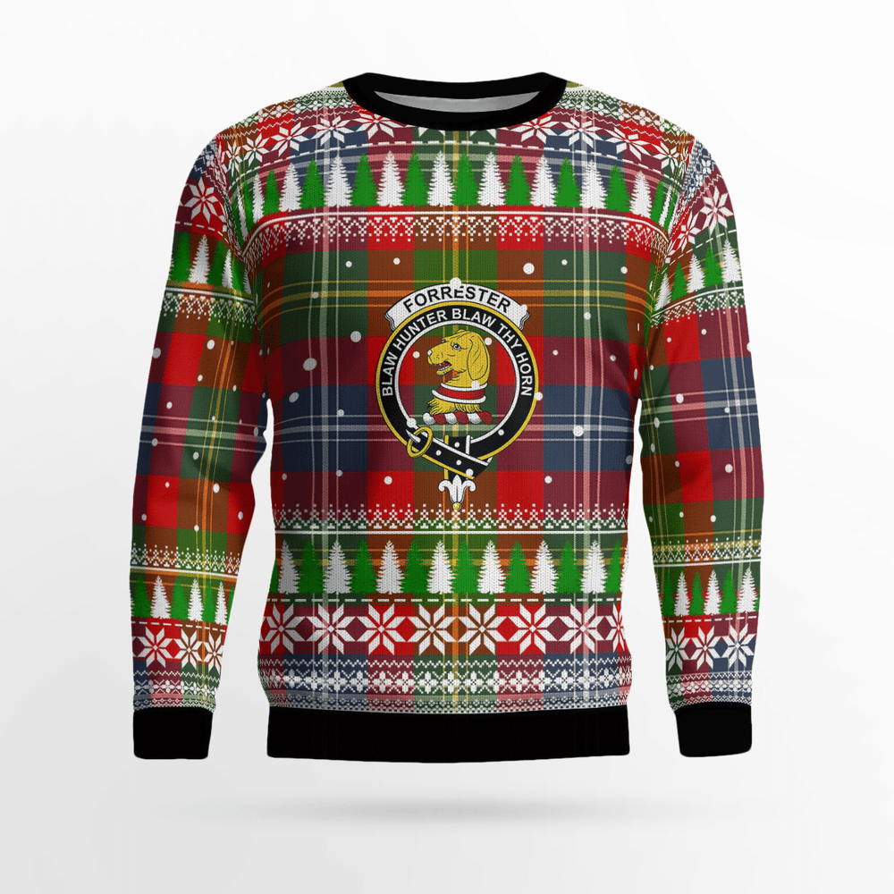 Clan Forrester Crest Tartan Christmas Ugly Sweater UI47 Forrester Crest Tartan Tartan Ugly Sweater   