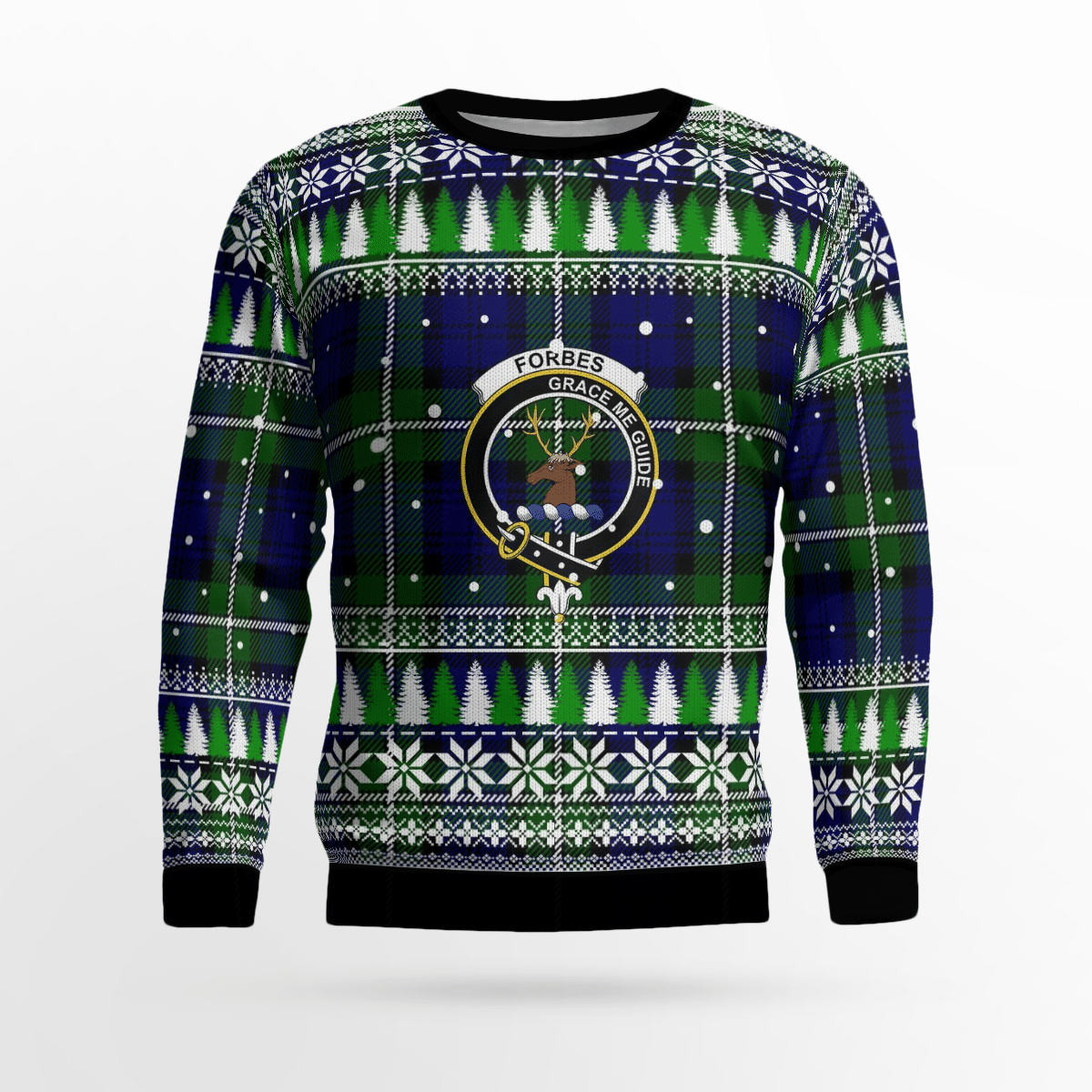 Clan Forbes Modern Crest Tartan Christmas Ugly Sweater FA87 Forbes Modern Crest Tartan Tartan Ugly Sweater   