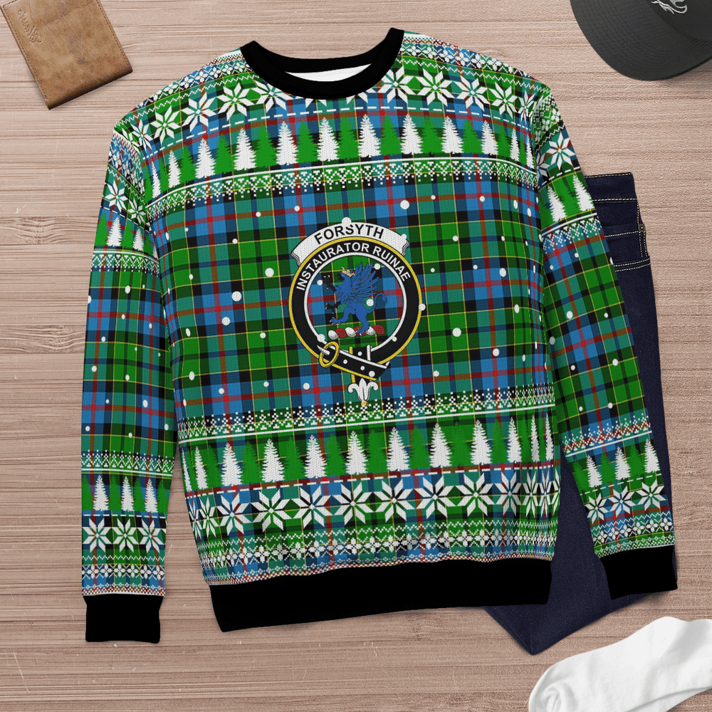 Clan Forsyth Crest Tartan Christmas Ugly Sweater AT24 Forsyth Crest Tartan Tartan Ugly Sweater   