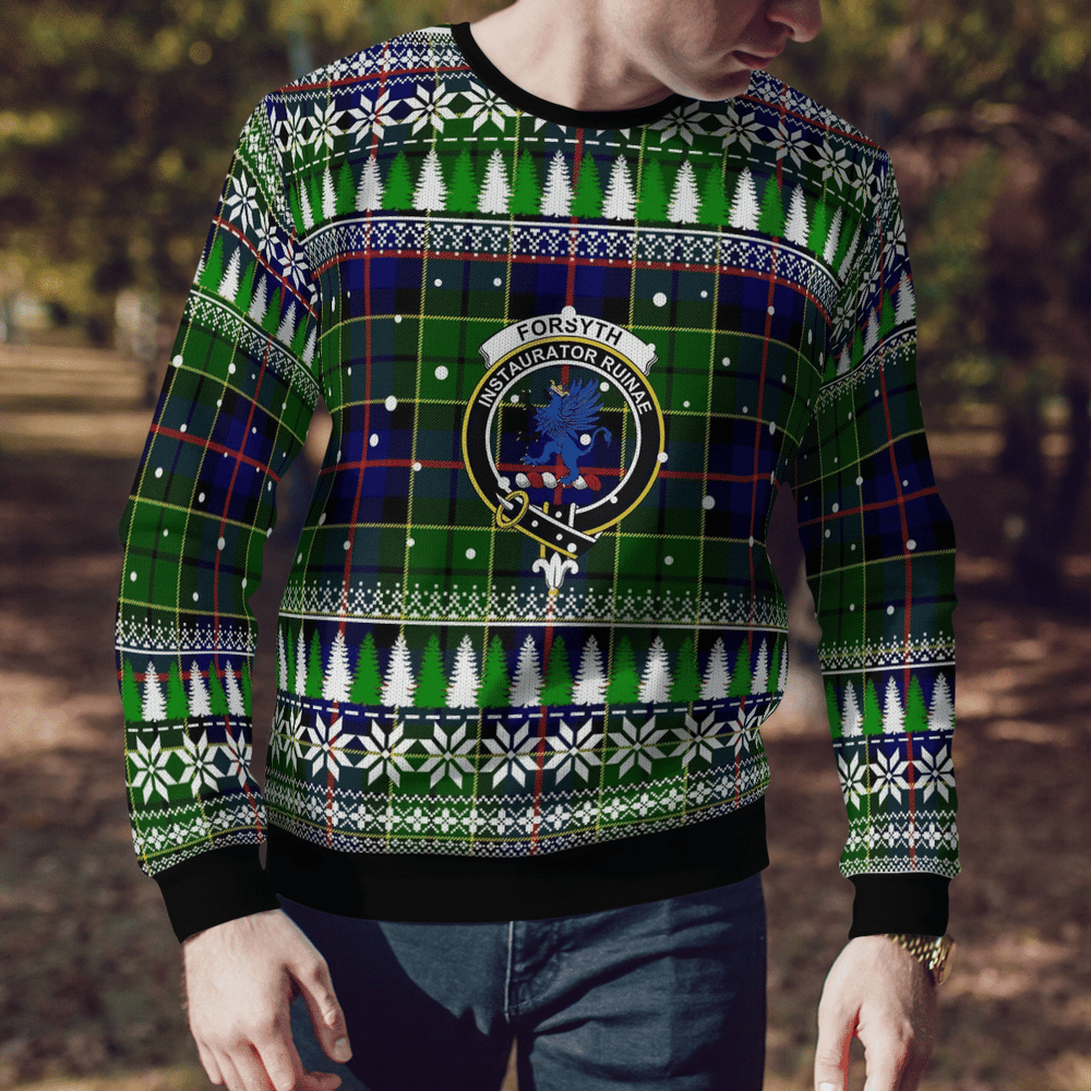 Clan Forsyth Modern Crest Tartan Christmas Ugly Sweater BH53 Forsyth Modern Crest Tartan Tartan Ugly Sweater   