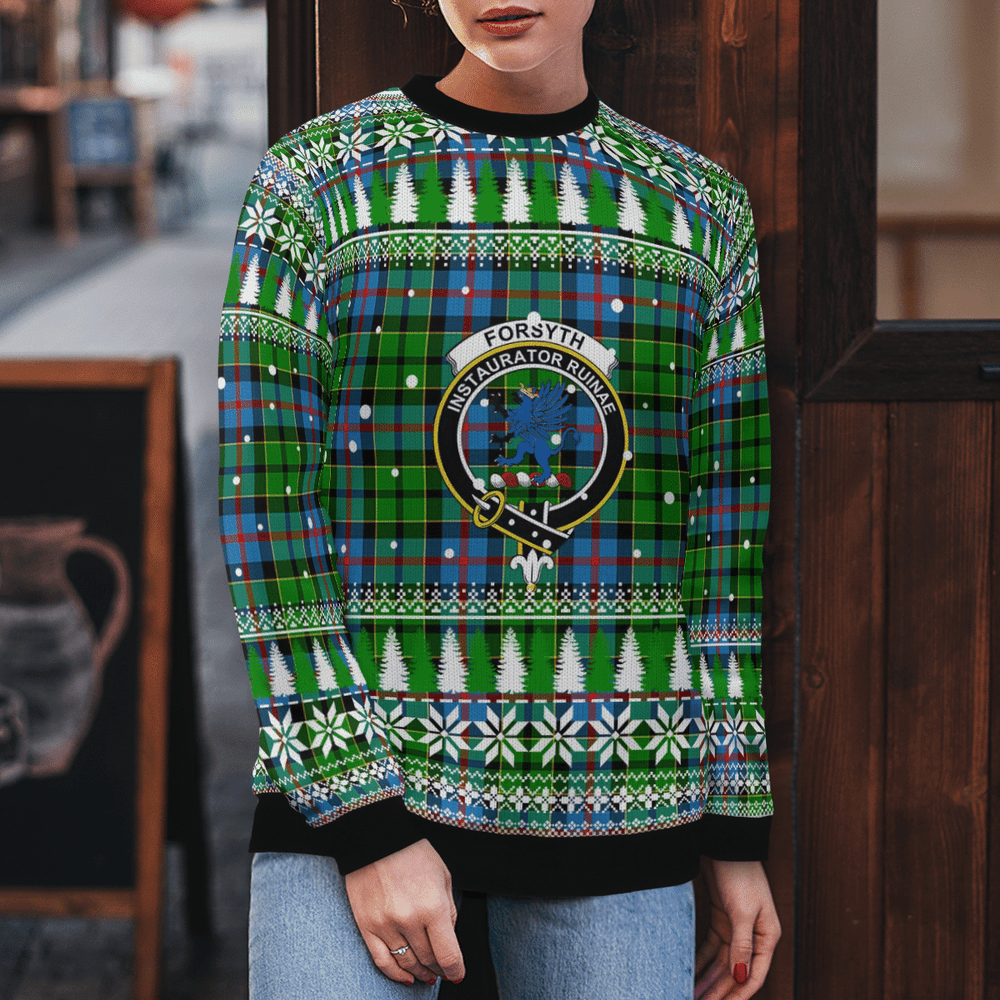 Clan Forsyth Crest Tartan Christmas Ugly Sweater AT24 Forsyth Crest Tartan Tartan Ugly Sweater   