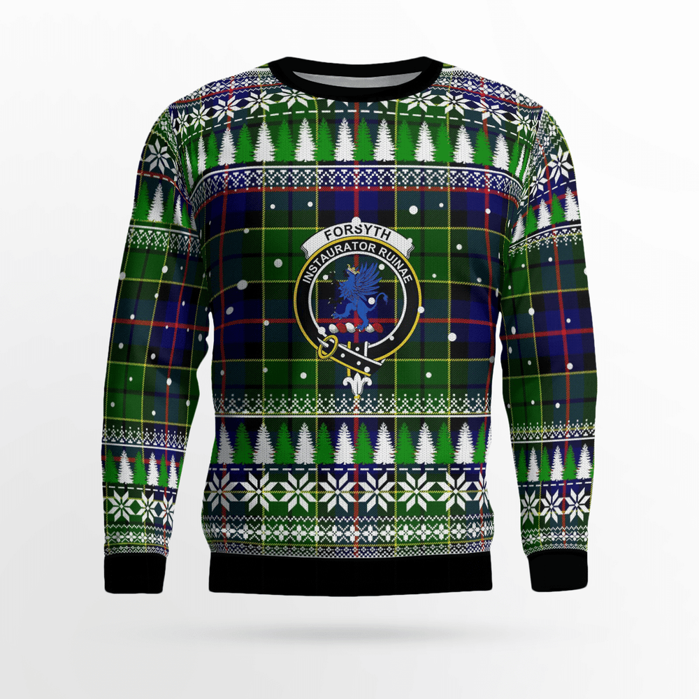 Clan Forsyth Modern Crest Tartan Christmas Ugly Sweater BH53 Forsyth Modern Crest Tartan Tartan Ugly Sweater   