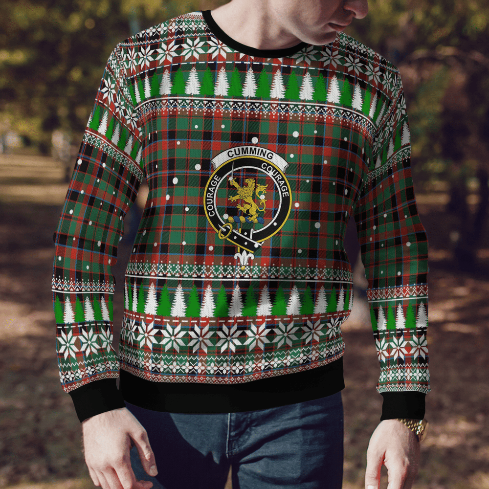 Clan Cumming Hunting Ancient Crest Tartan Christmas Ugly Sweater EB98 Cumming Hunting Ancient Crest Tartan Tartan Ugly Sweater   