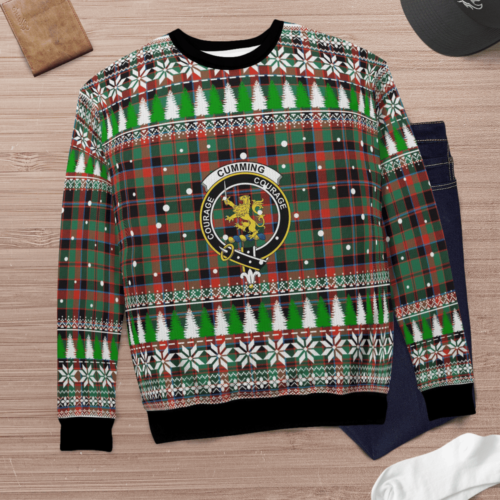 Clan Cumming Hunting Ancient Crest Tartan Christmas Ugly Sweater EB98 Cumming Hunting Ancient Crest Tartan Tartan Ugly Sweater   