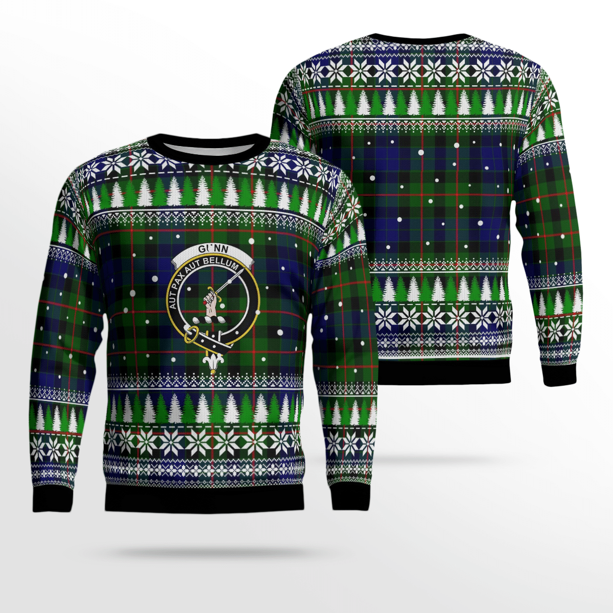 Clan Gunn Modern  Crest Tartan Christmas Ugly Sweater DM49 Gunn Modern Crest Tartan Tartan Ugly Sweater   
