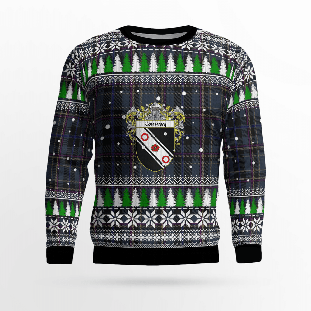 Clan Conway Crest Tartan Christmas Ugly Sweater ZX35 Conway Crest Tartan Tartan Ugly Sweater   