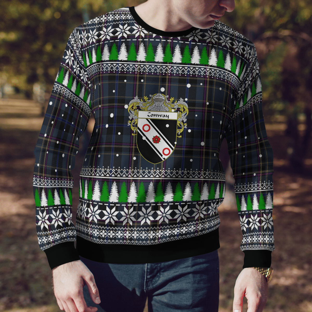 Clan Conway Crest Tartan Christmas Ugly Sweater ZX35 Conway Crest Tartan Tartan Ugly Sweater   