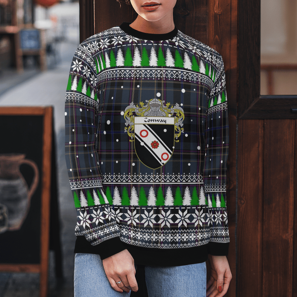 Clan Conway Crest Tartan Christmas Ugly Sweater ZX35 Conway Crest Tartan Tartan Ugly Sweater   