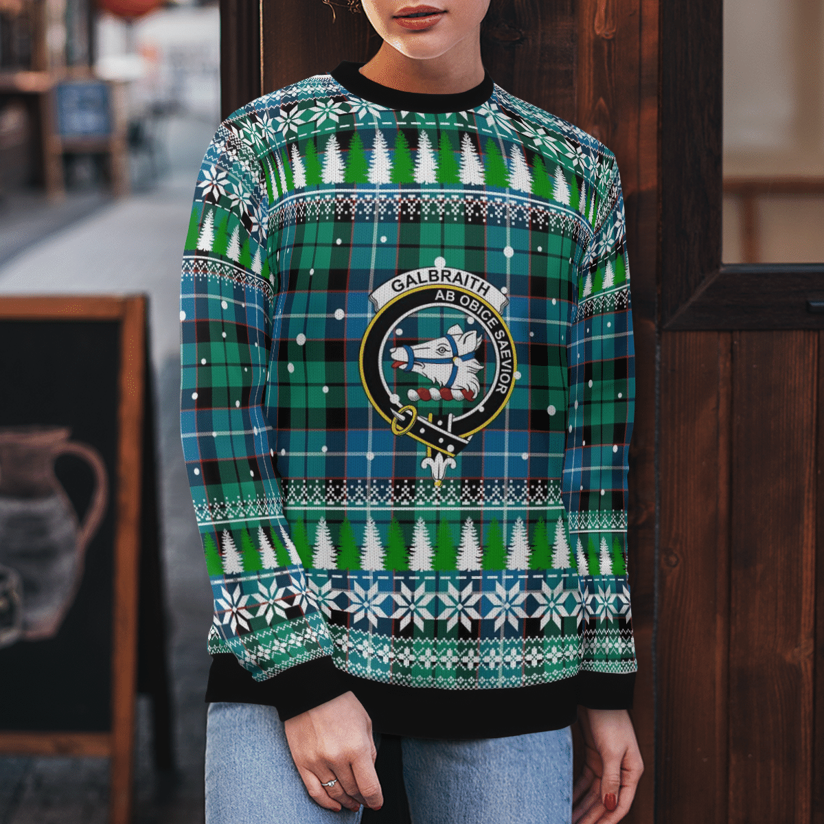 Clan Galbraith Ancient Crest Tartan Christmas Ugly Sweater RO45 Galbraith Ancient Crest Tartan Tartan Ugly Sweater   