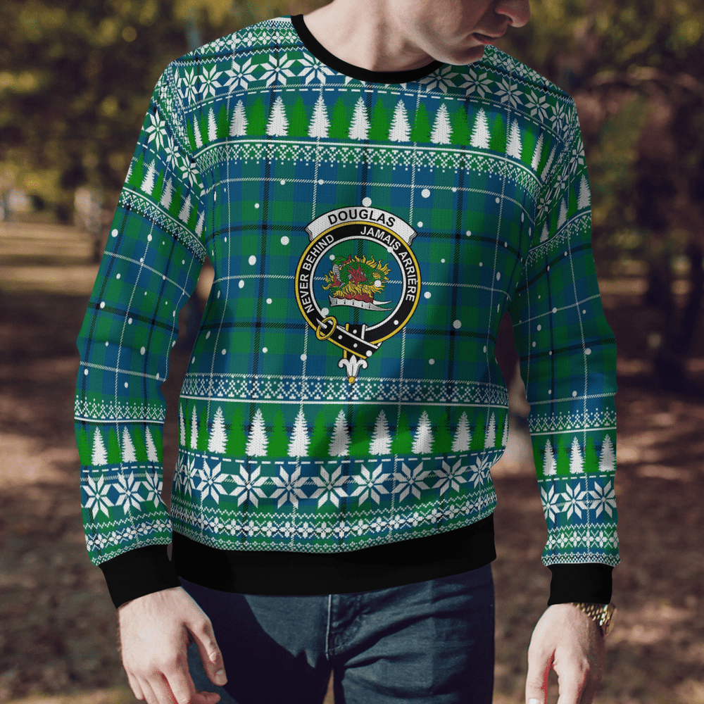 Clan Douglas Ancient Crest Tartan Christmas Ugly Sweater HS26 Douglas Ancient Crest Tartan Tartan Ugly Sweater   