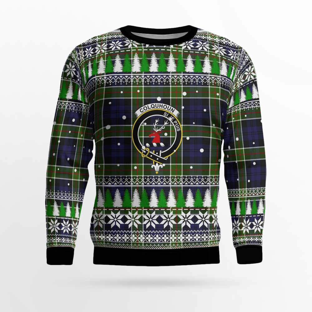 Clan Colquhoun Crest Tartan Christmas Ugly Sweater HK28 Colquhoun Crest Tartan Tartan Ugly Sweater   