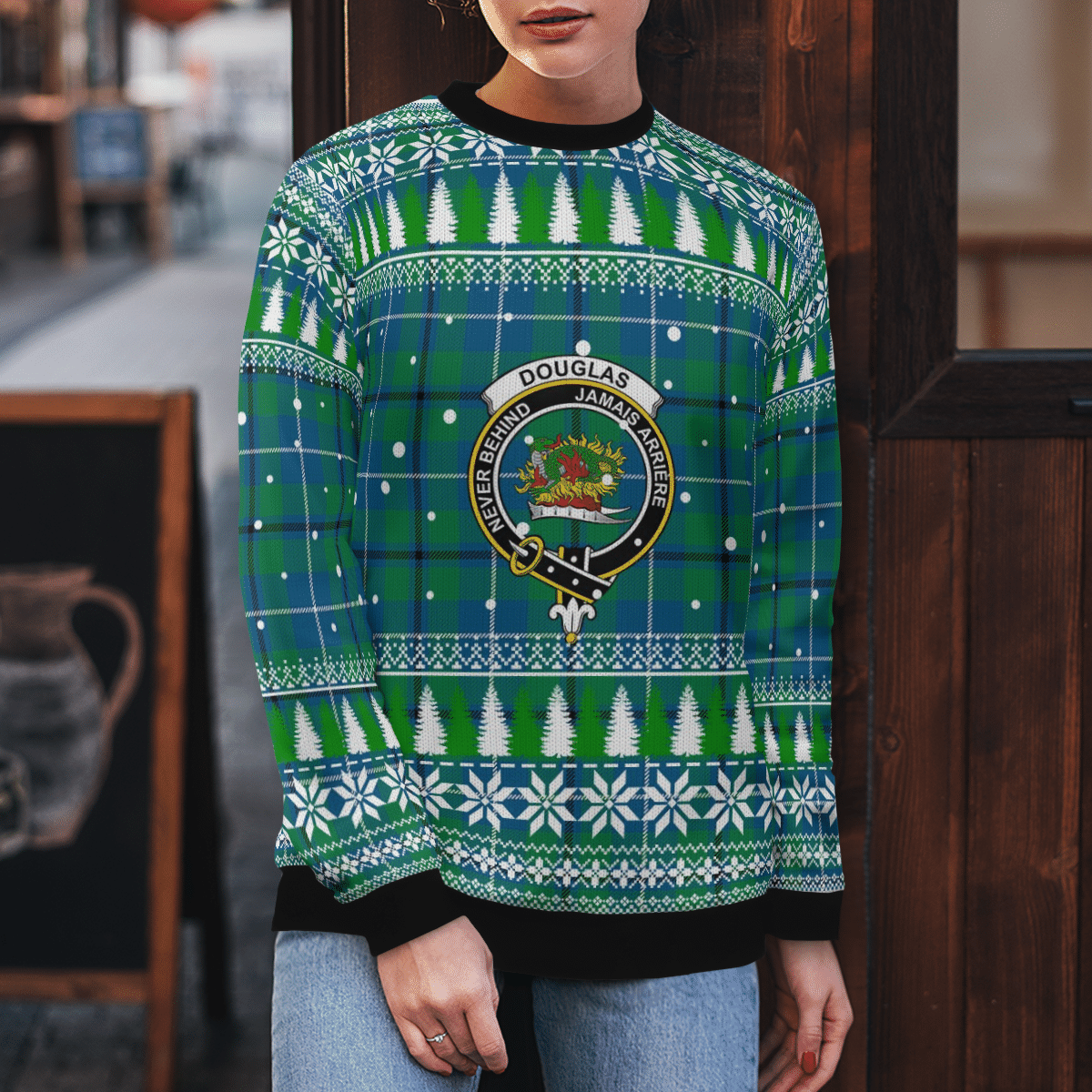 Clan Douglas Ancient Crest Tartan Christmas Ugly Sweater HS26 Douglas Ancient Crest Tartan Tartan Ugly Sweater   