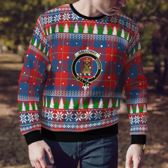 Clan Galloway Red Crest Tartan Christmas Ugly Sweater TP42 Galloway Red Crest Tartan Tartan Ugly Sweater   