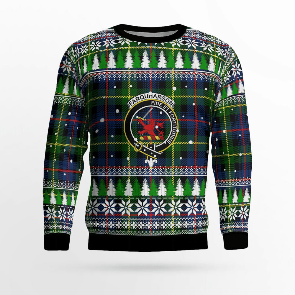 Clan Farquharson Modern Crest Tartan Christmas Ugly Sweater OK69 Farquharson Modern Crest Tartan Tartan Ugly Sweater   