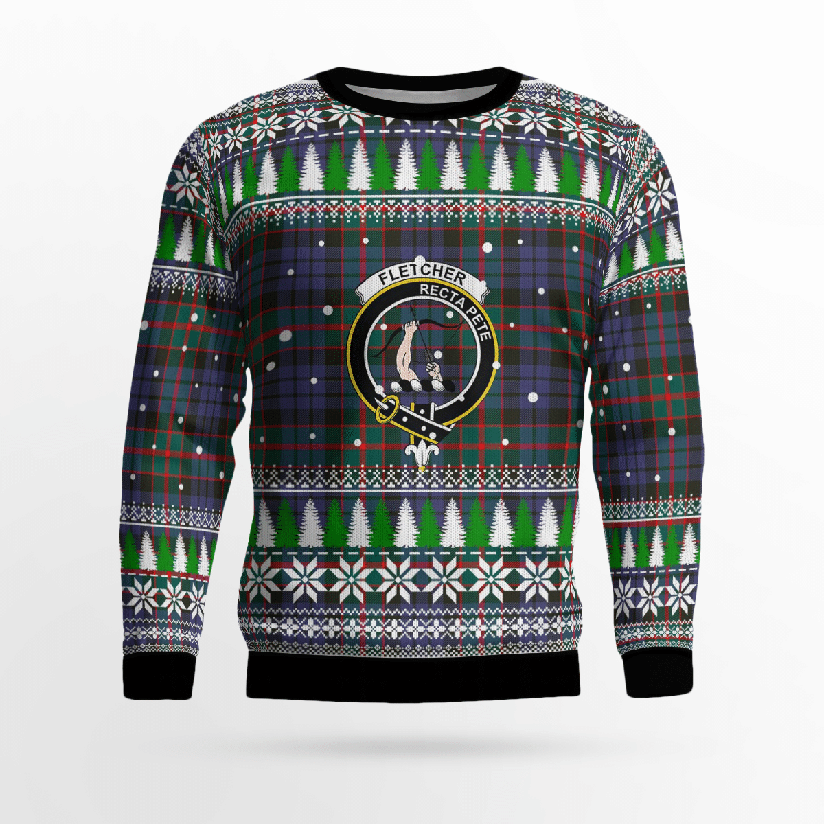 Clan Fletcher of Dunans Crest Tartan Christmas Ugly Sweater XP22 Fletcher of Dunans Crest Tartan Tartan Ugly Sweater   