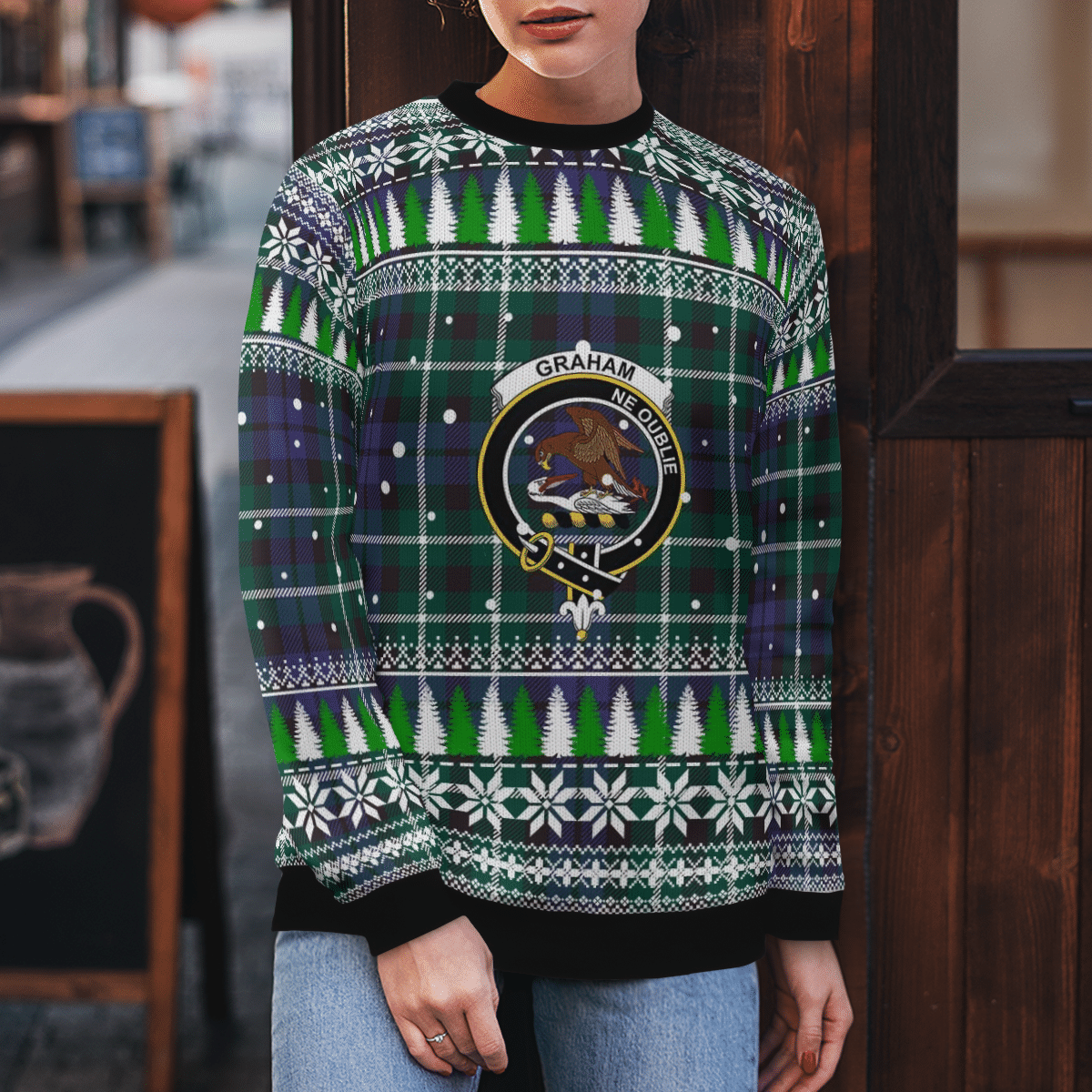 Clan Graham of Montrose Modern Crest Tartan Christmas Ugly Sweater GI81 Graham of Montrose Modern Crest Tartan Tartan Ugly Sweater   