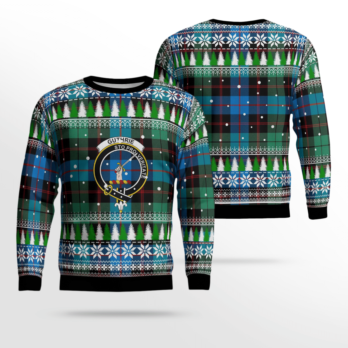 Clan Guthrie Ancient Crest Tartan Christmas Ugly Sweater MK40 Guthrie Ancient Crest Tartan Tartan Ugly Sweater   