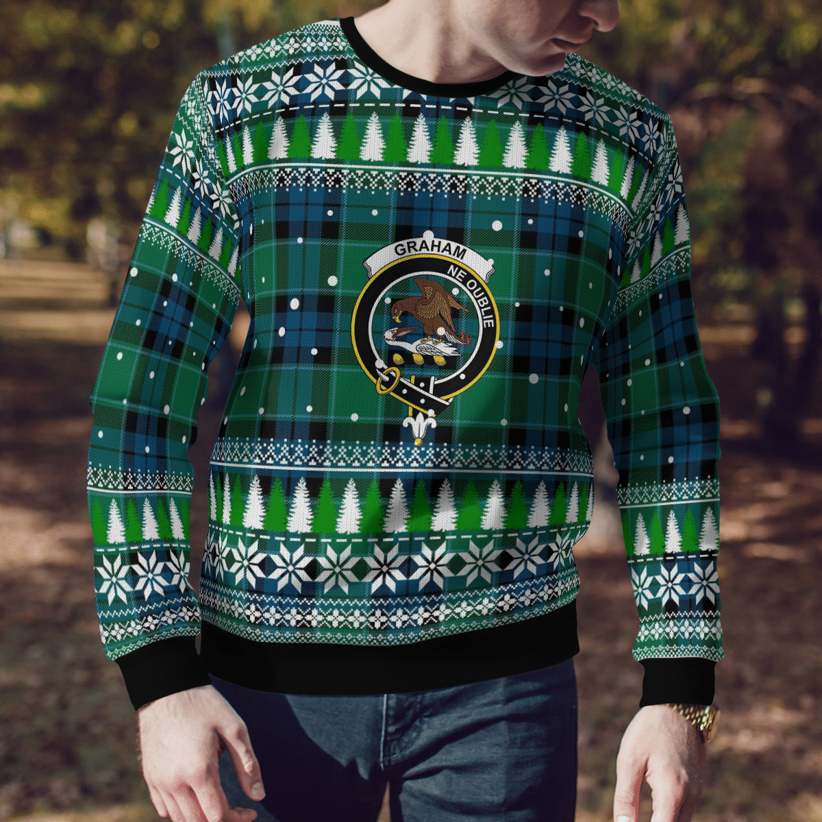 Clan Graham of Menteith Ancient Crest Tartan Christmas Ugly Sweater OR81 Graham of Menteith Ancient Crest Tartan Tartan Ugly Sweater   